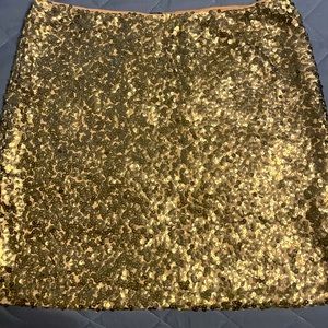 H&M Dark Gold Sequined Mini Skirt - Size XL